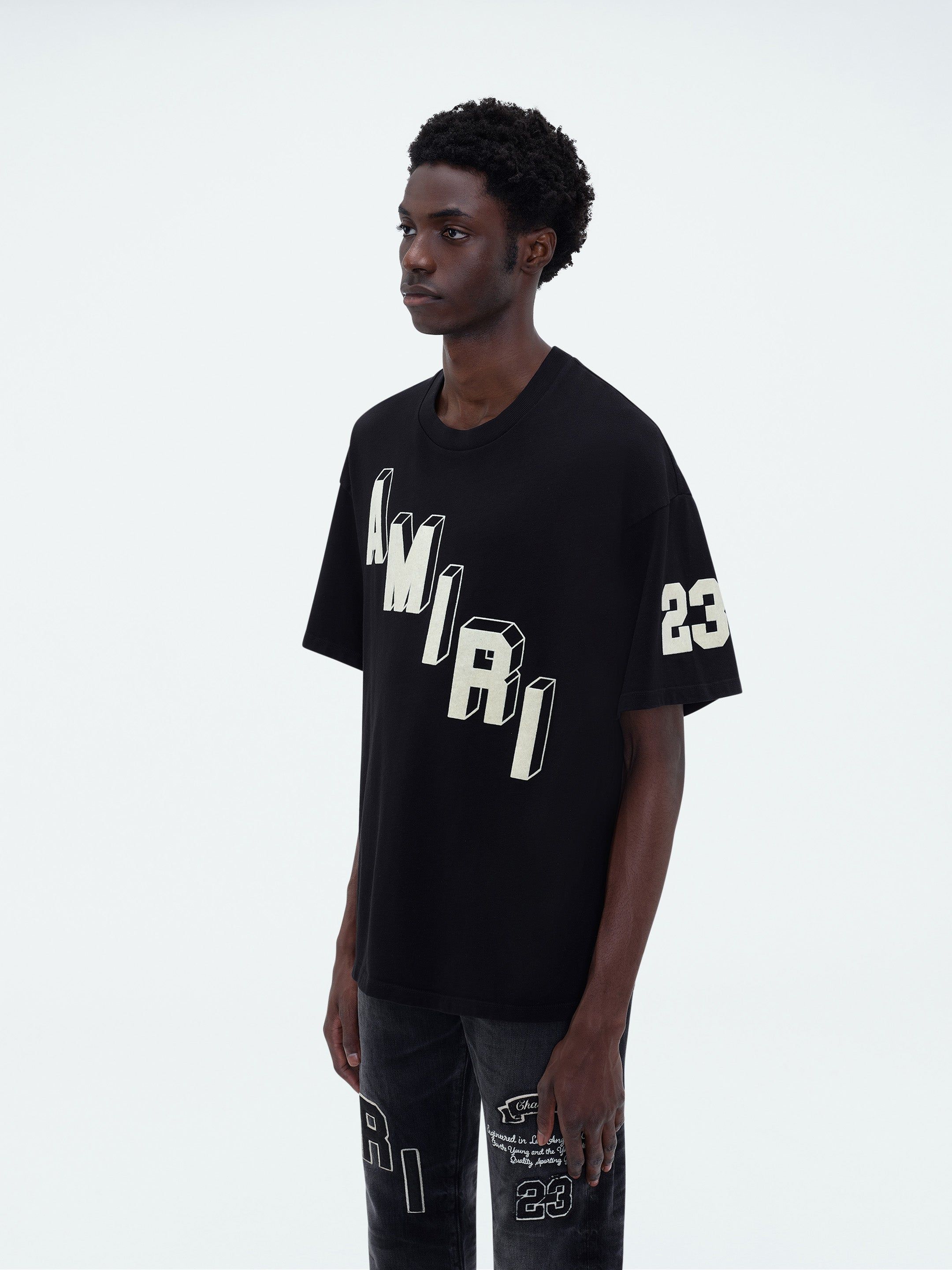 FLOCKED HOCKEY SKATER TEE - BLACK sold by AMIRI product image thumbnail 4