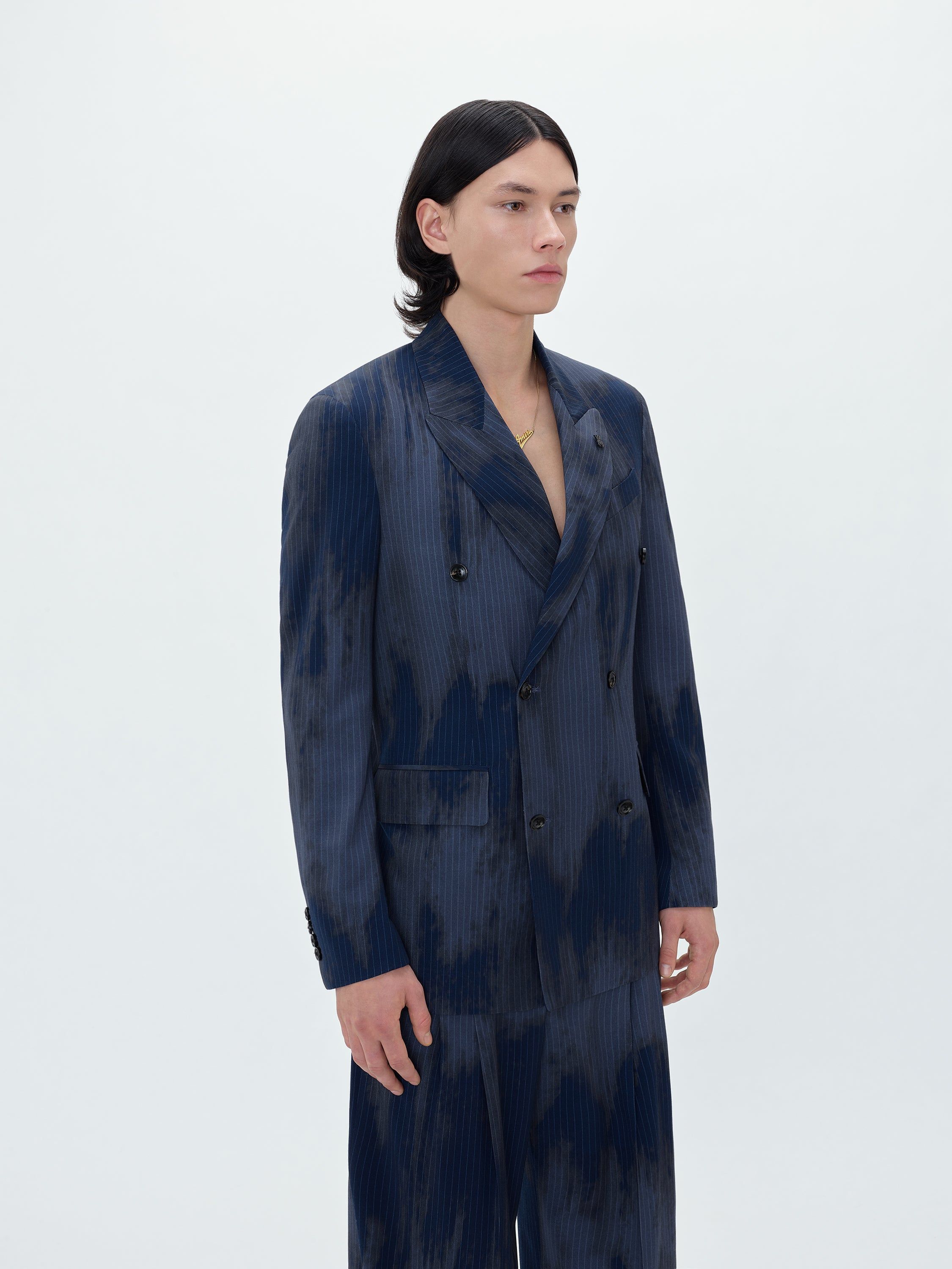 RELAXED DOUBLE BUTTON PINSTRIPE BLAZER - BLUE sold by AMIRI product image thumbnail 3