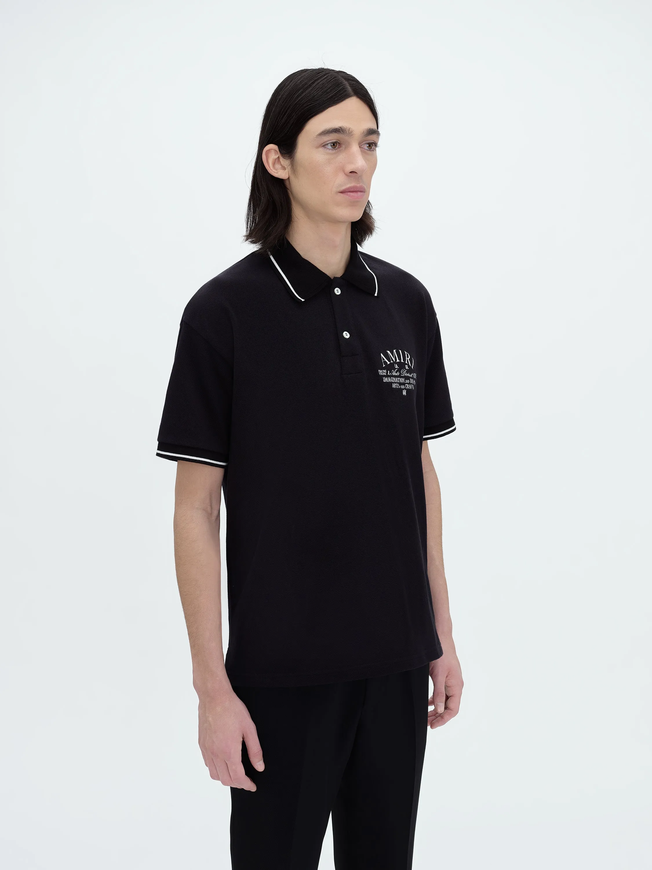 AMIRI ARTS DISTRICT PIQUE POLO - BLACK sold by AMIRI product image thumbnail 3