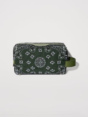 CANVAS BANDANA DOPP KIT CASE - OLIVE GREEN sold by AMIRI