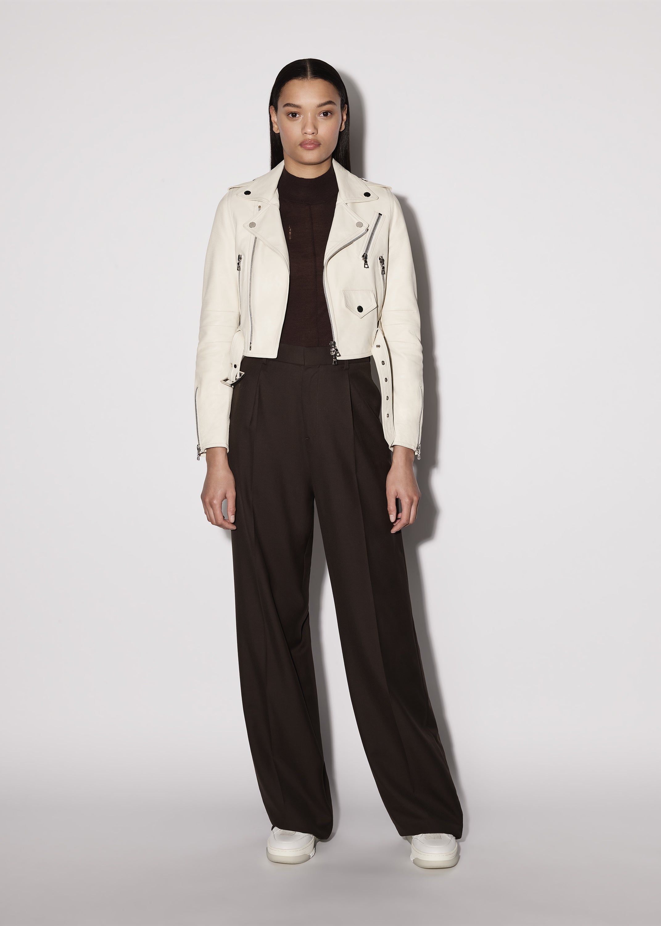 WOMEN - LEATHER BIKER JACKET - ALABASTER sold by AMIRI product image thumbnail 5