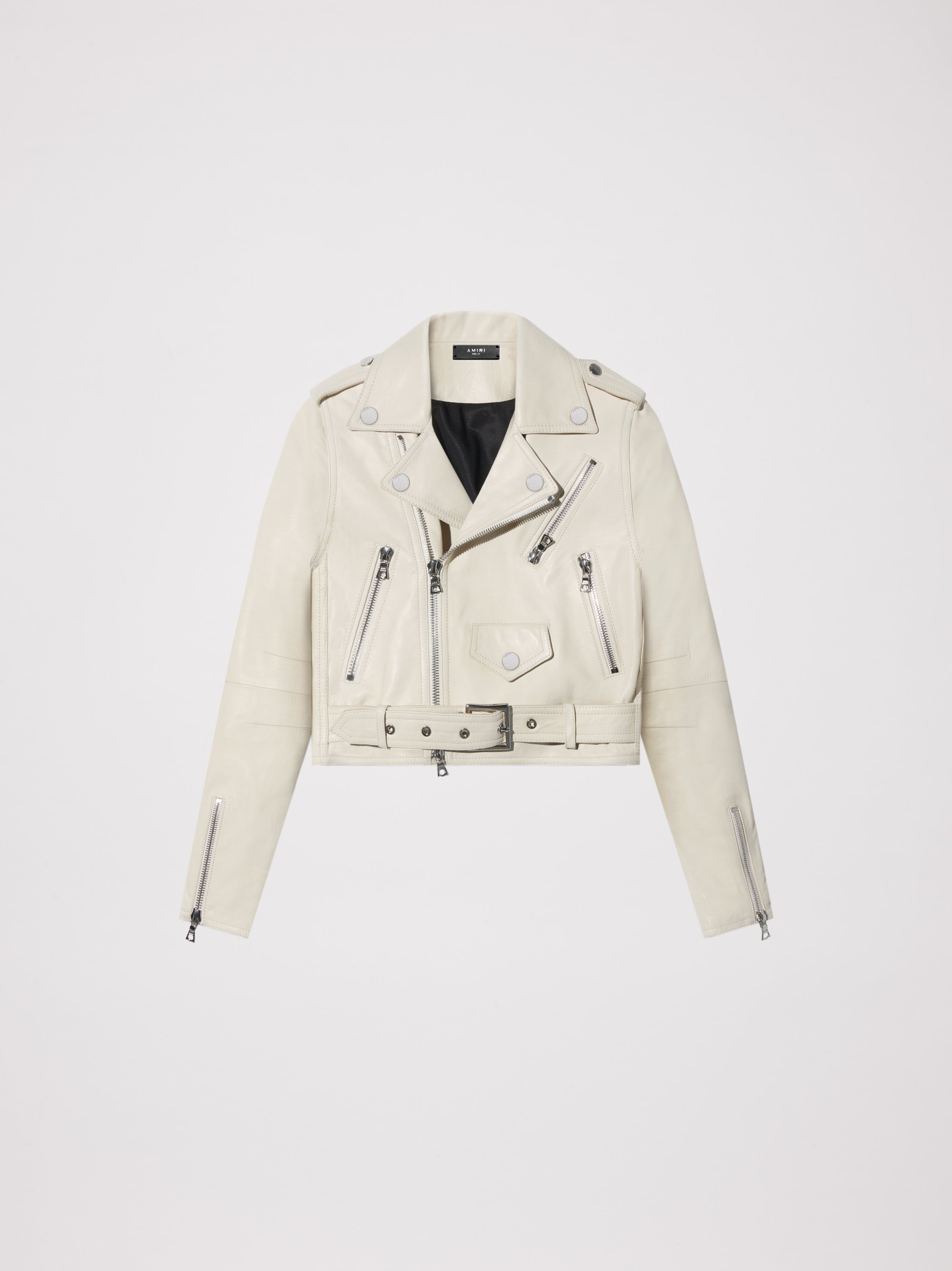 WOMEN - LEATHER BIKER JACKET - ALABASTER sold by AMIRI product image thumbnail 3