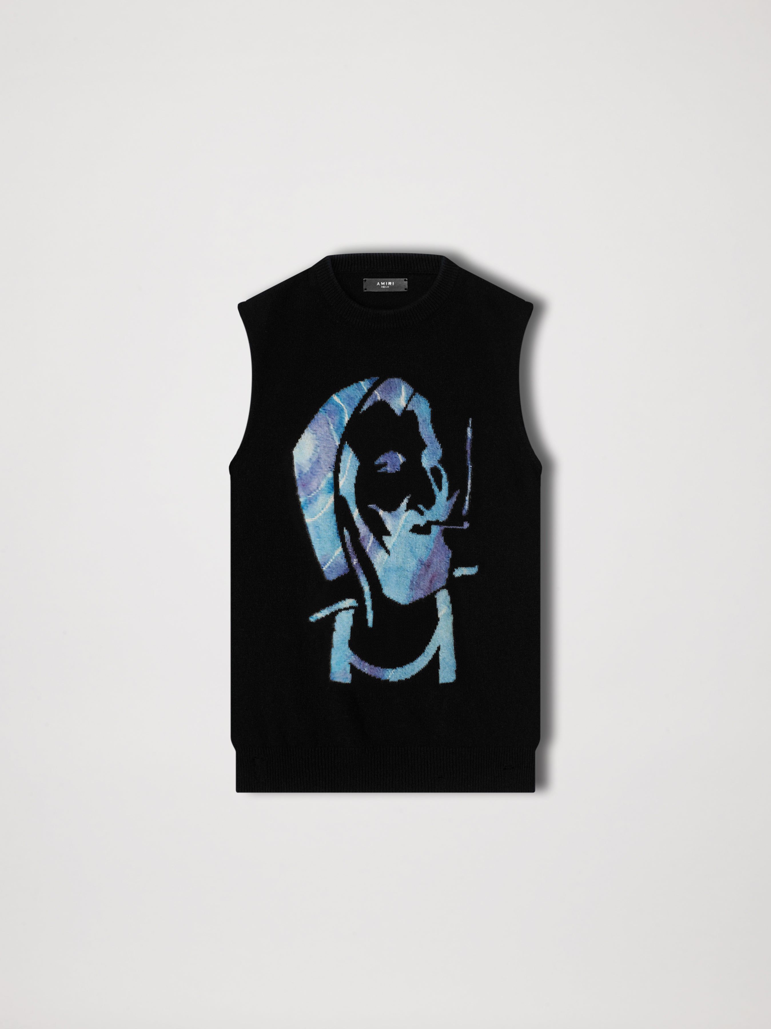 ZIG-ZAG SWEATER VEST - BLACK sold by AMIRI
