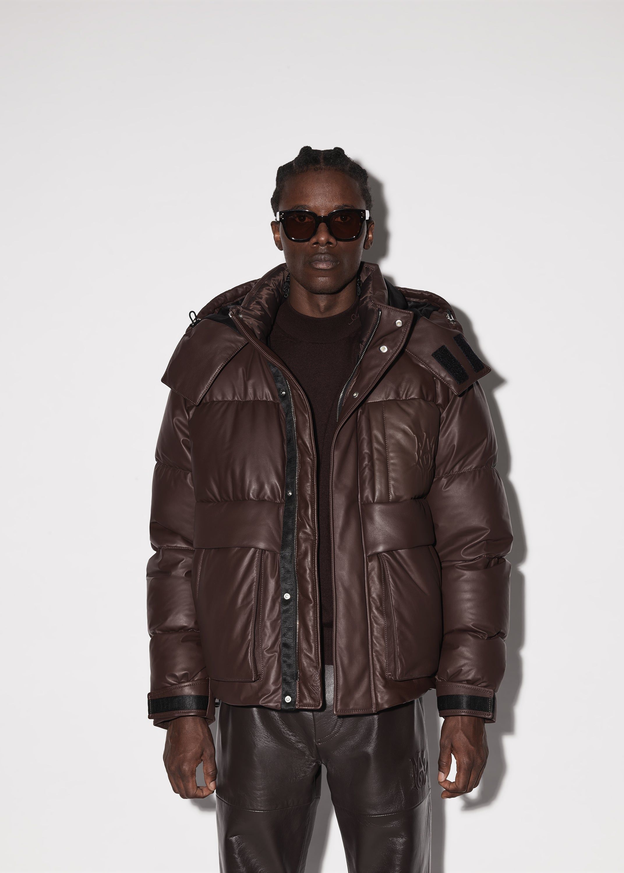 LEATHER PUFFER JACKET - BROWN sold by AMIRI product image thumbnail 3