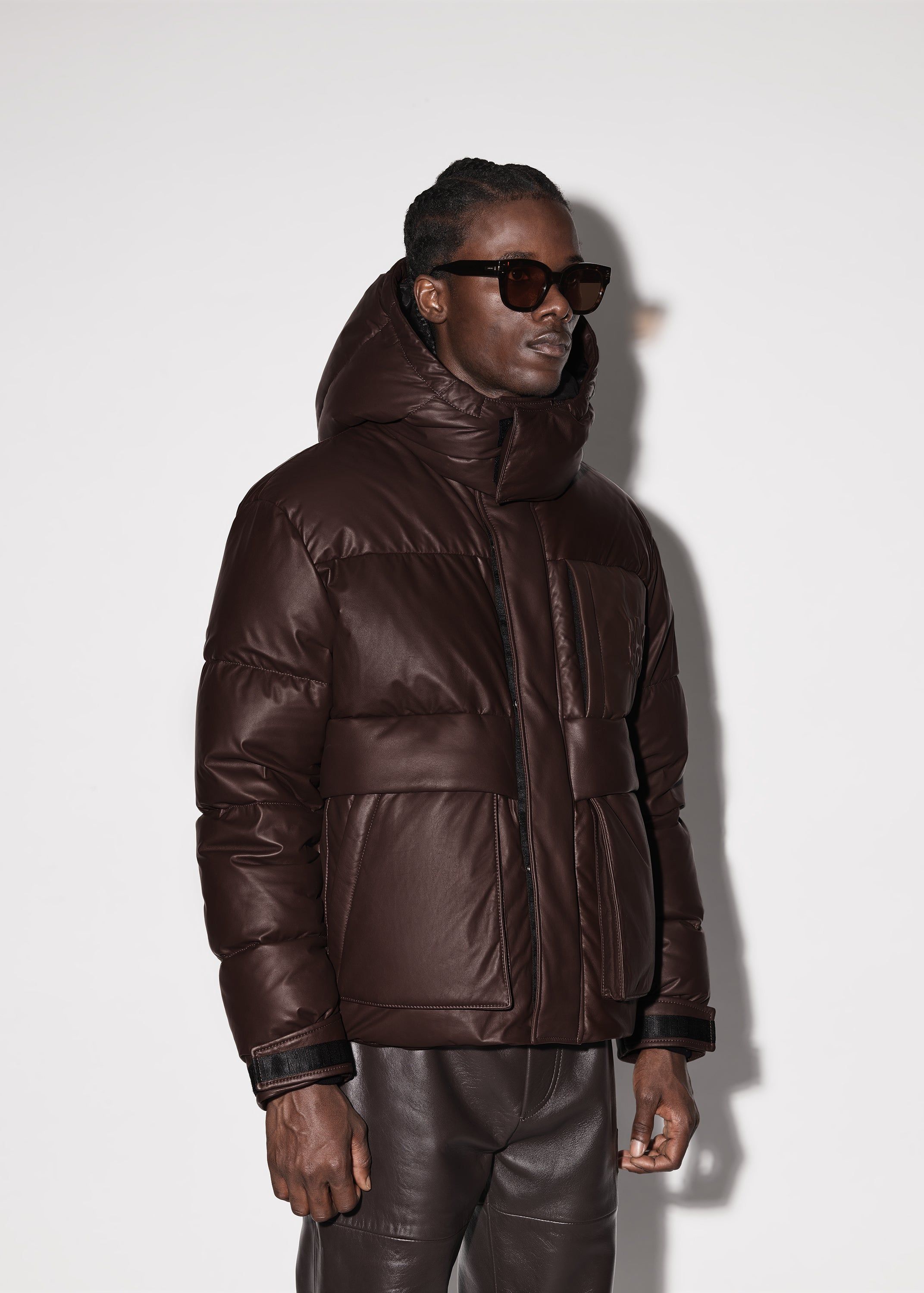 LEATHER PUFFER JACKET - BROWN sold by AMIRI product image thumbnail 4