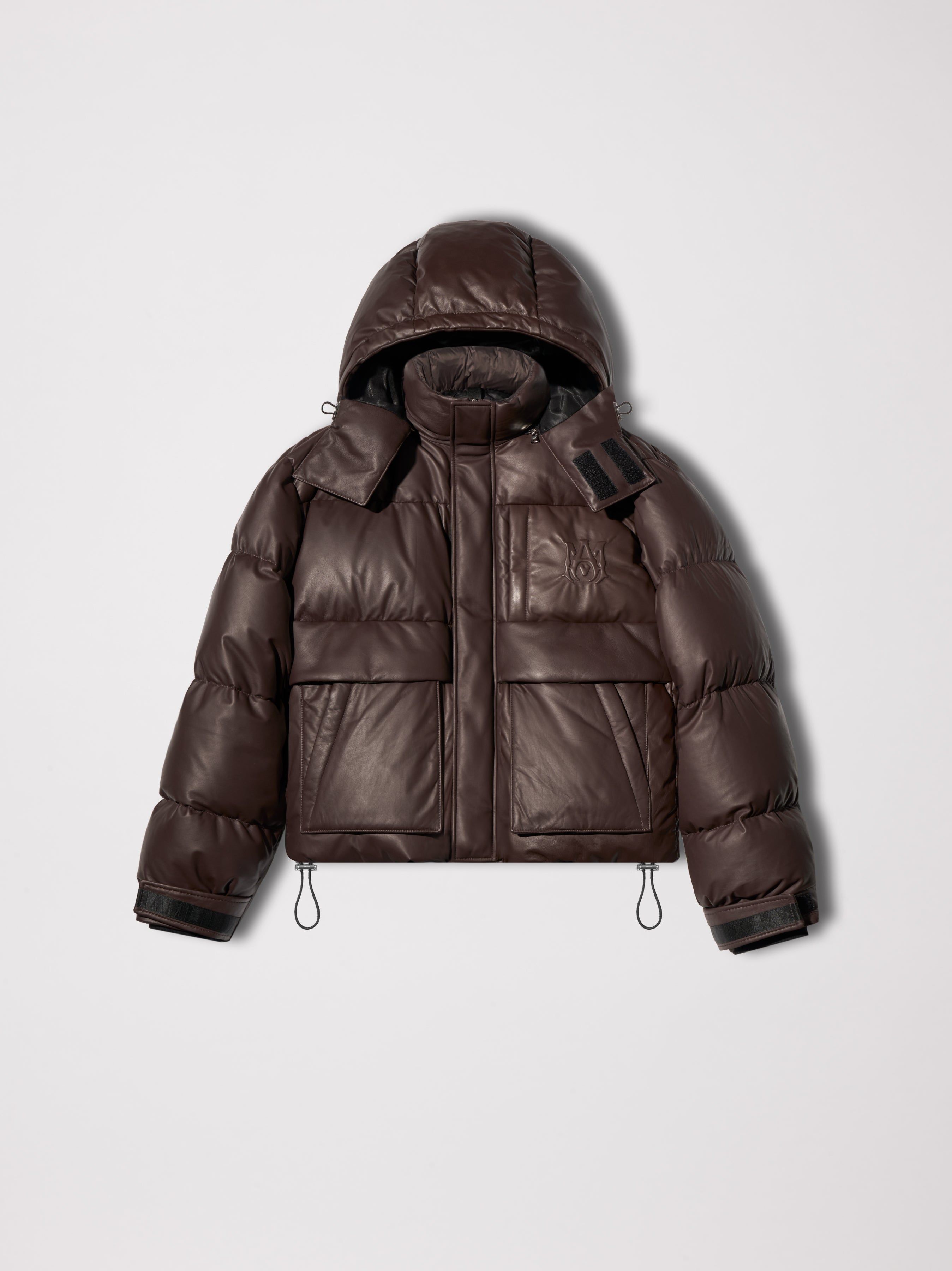 LEATHER PUFFER JACKET - BROWN sold by AMIRI