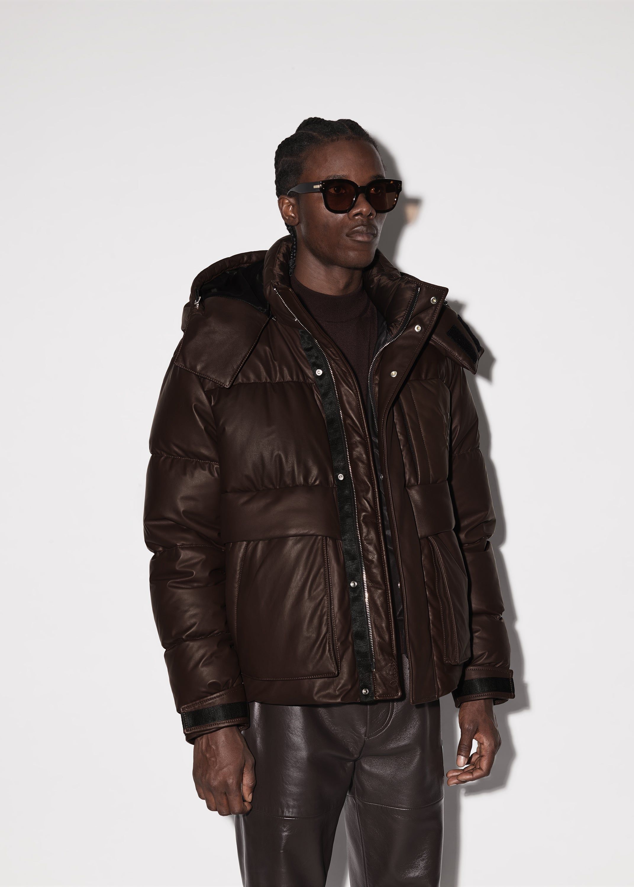 LEATHER PUFFER JACKET - BROWN sold by AMIRI product image thumbnail 5
