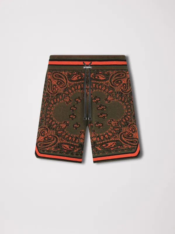 BANDANA B-BALL SHORTS - GREEN / ORANGE made by AMIRI