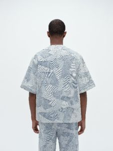 PATCHWORK BASEBALL SHIRT - STONE INDIGO sold by AMIRI