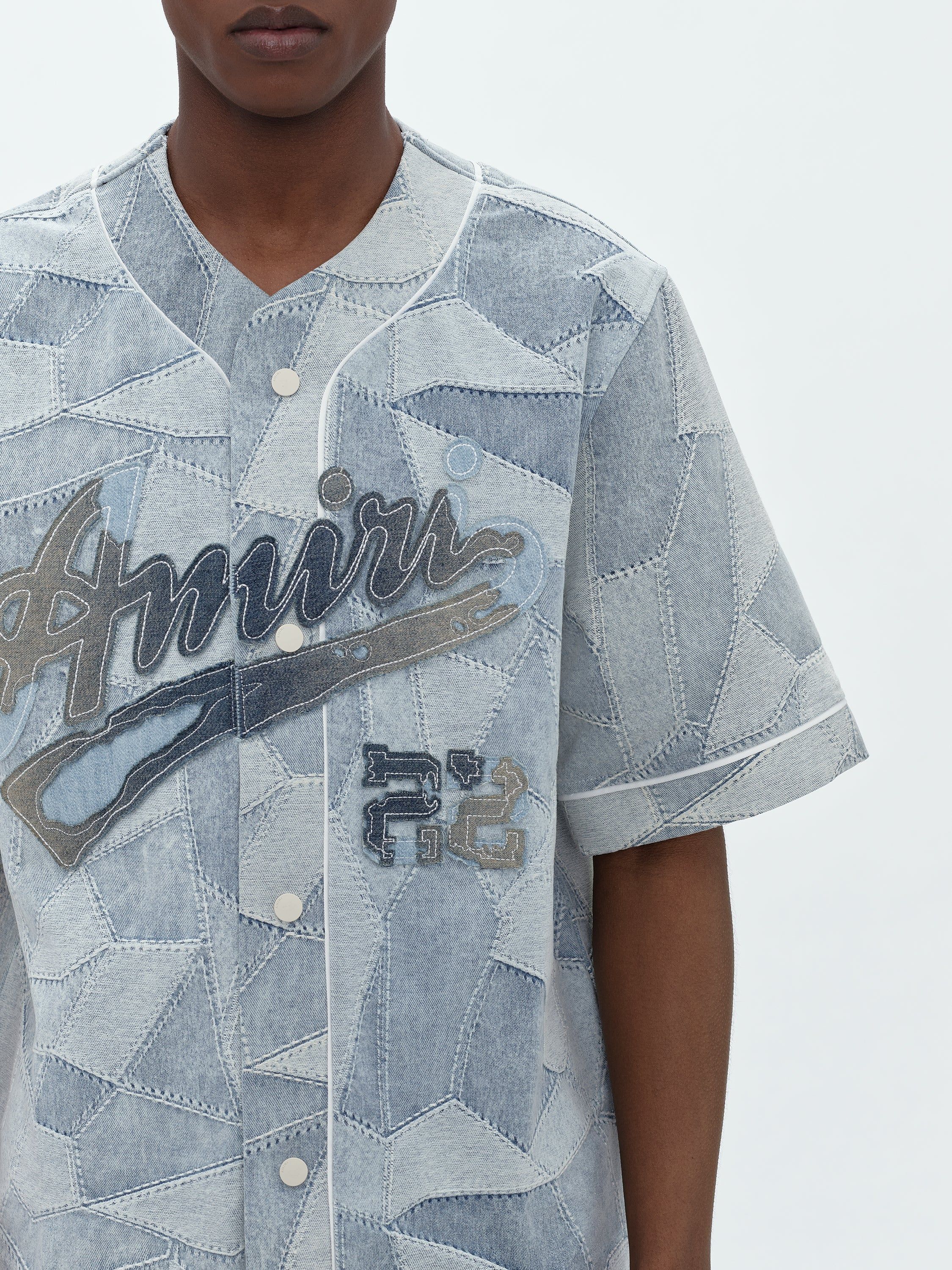 PATCHWORK BASEBALL SHIRT - STONE INDIGO sold by AMIRI product image thumbnail 5