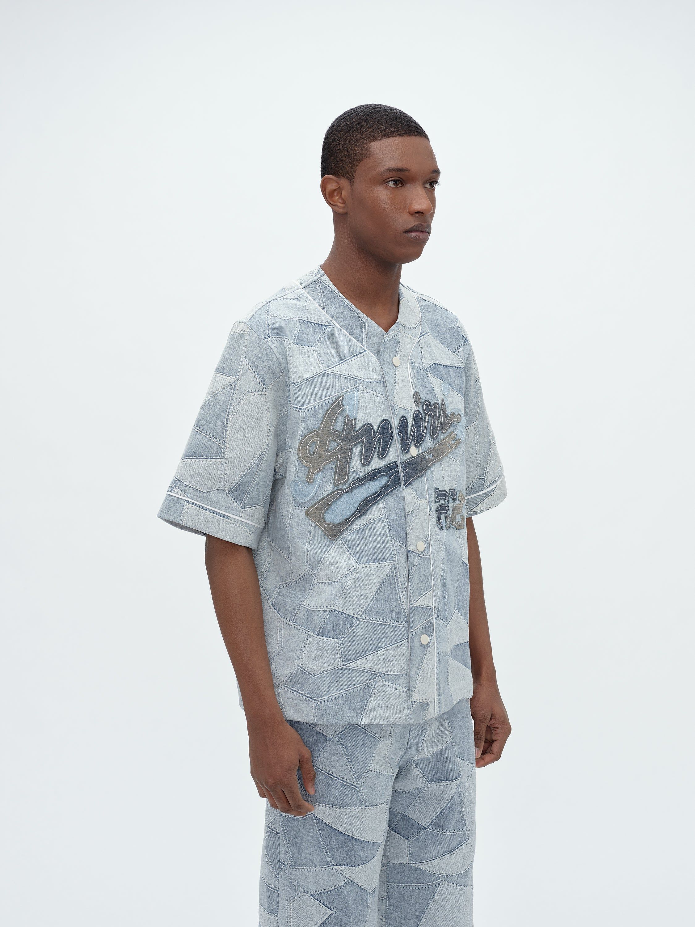 PATCHWORK BASEBALL SHIRT - STONE INDIGO sold by AMIRI product image thumbnail 3