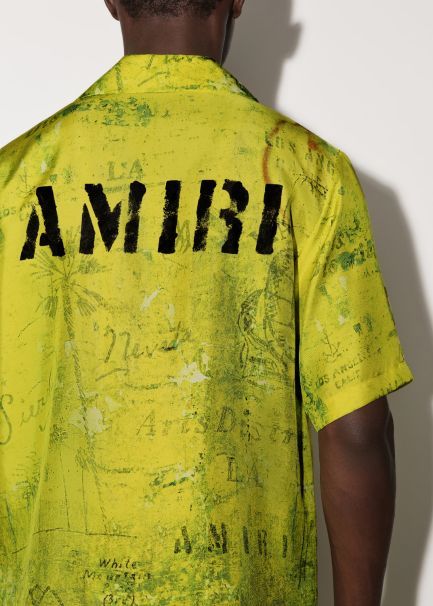ARMY STENCIL CAMP SHIRT - LIME sold by AMIRI product image thumbnail 5