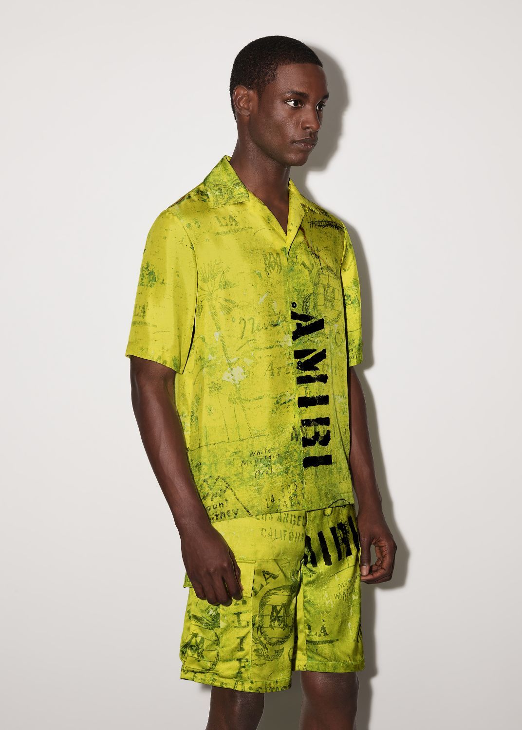 ARMY STENCIL CAMP SHIRT - LIME sold by AMIRI product image thumbnail 3