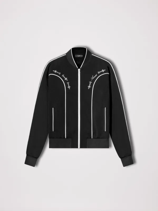 WESTERN TRACK JACKET - BLACK sold by AMIRI