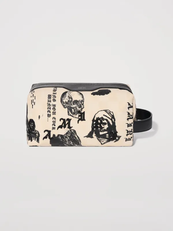 WES LANG SKETCH PRINT DOPP KIT - ALABASTER sold by AMIRI