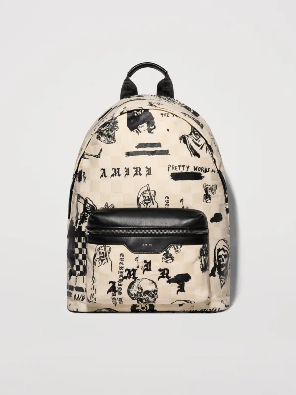 WES LANG SKETCH PRINT BACKPACK - ALABASTER made by AMIRI