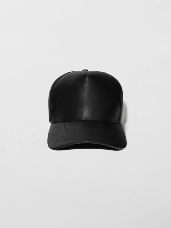 MA PIN FULL LEATHER HAT - BLACK made by AMIRI