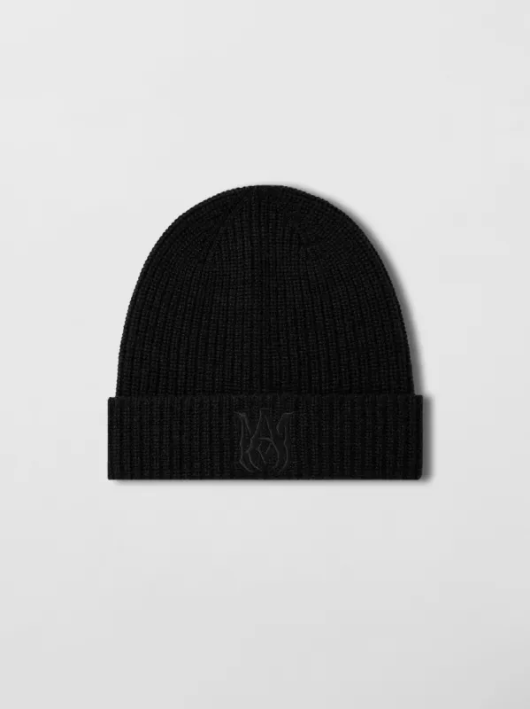 AMIRI CHECKERED LOGO BEANIE - BLACK | Parallel