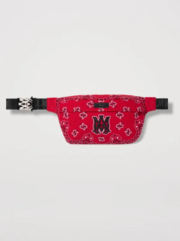 BANDANA EMBROIDERED BUMBAG - RED sold by AMIRI