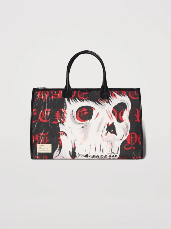 WES LANG SKULL TOTE BAG - BLACK RED made by AMIRI