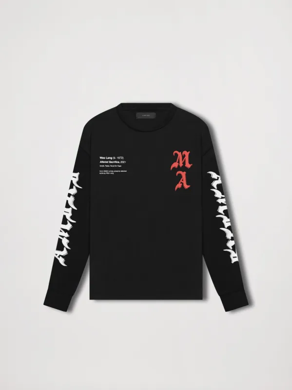 WES LANG SOLAR KINGS L/S TEE - BLACK made by AMIRI