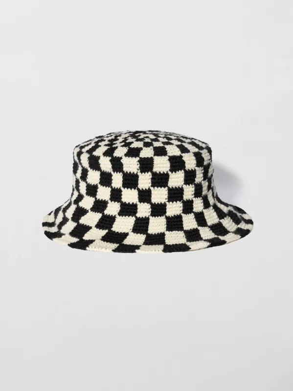 CHECKERED CROCHET HAT - BLACK / WHITE sold by AMIRI