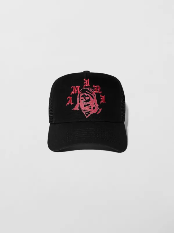 AMIRI REAPER TRUCKER HAT - BLACK / RED sold by AMIRI