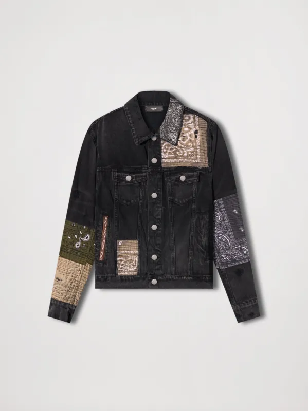 BANDANA ART PATCH TRUCKER - AGED BLACK made by AMIRI