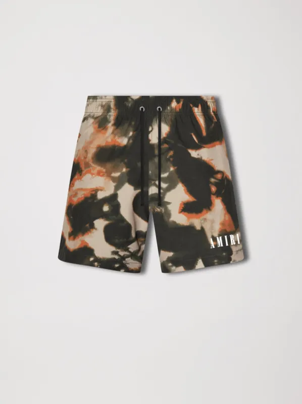 TIE DYE CAMO SWIM TRUNK - ORANGE sold by AMIRI