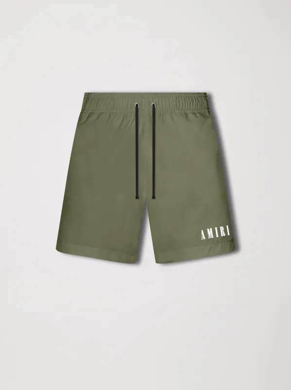 LOGO SWIM TRUNK - MILITARY GREEN sold by AMIRI