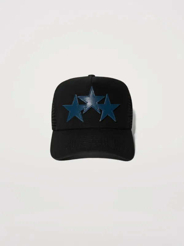 3 STAR TRUCKER HAT - BLACK POND BLUE sold by AMIRI
