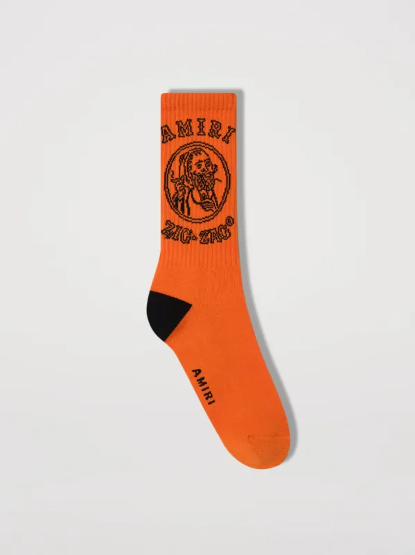 ZIG-ZAG SOCKS - ORANGE made by AMIRI
