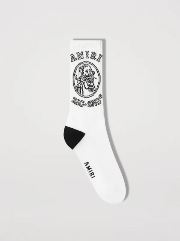 ZIG-ZAG SOCKS - WHITE made by AMIRI