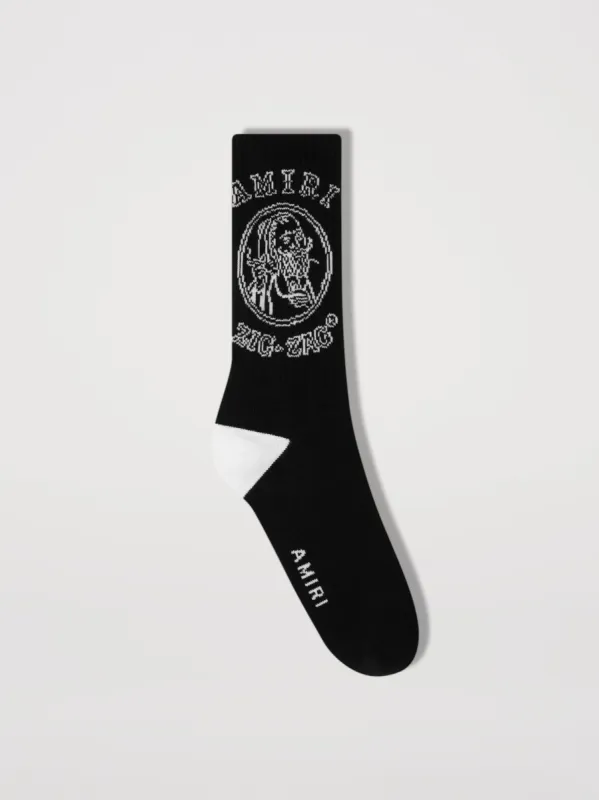 ZIG-ZAG SOCKS - BLACK sold by AMIRI