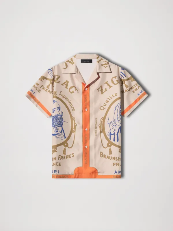 ZIG-ZAG SILK SHIRT - ALABASTER sold by AMIRI