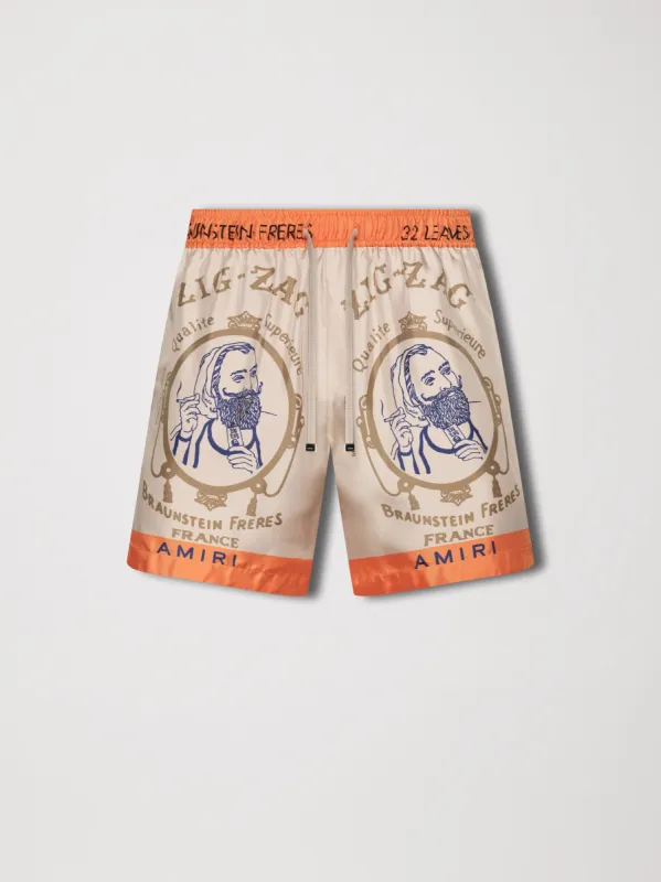 ZIG-ZAG SILK SHORT - ALABASTER made by AMIRI