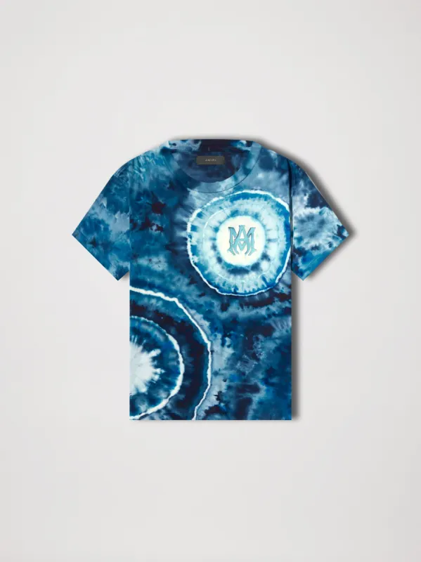 M.A. TIE-DYE WATERCOLOR TEE - BLUE sold by AMIRI