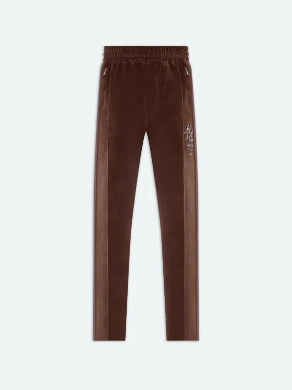 AMIRI STACK VELOUR TRACK PANT - Brown sold by AMIRI