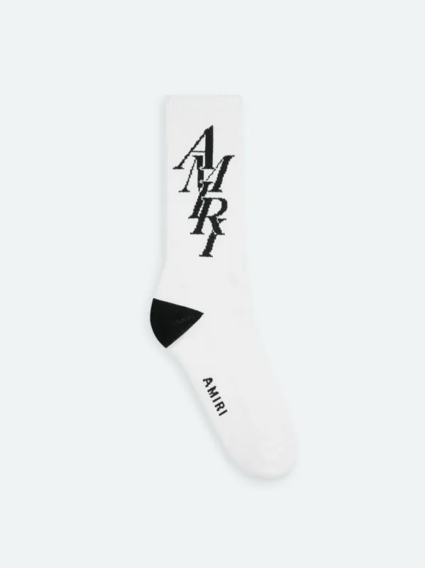 AMIRI STACK SOCK - White/Black sold by AMIRI