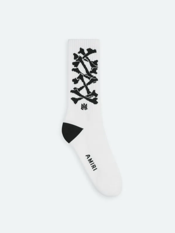 BONES SOCK - White/Black made by AMIRI
