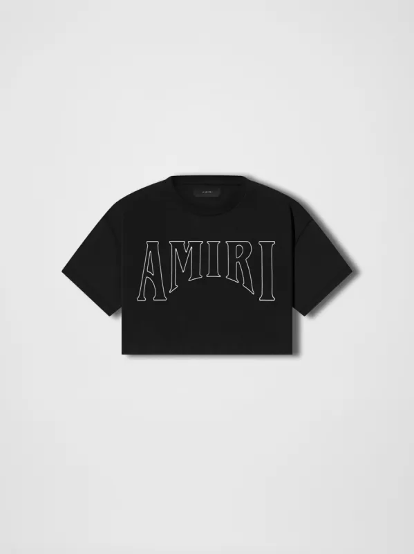 WOMEN - SUN CROPPED TEE - BLACK sold by AMIRI