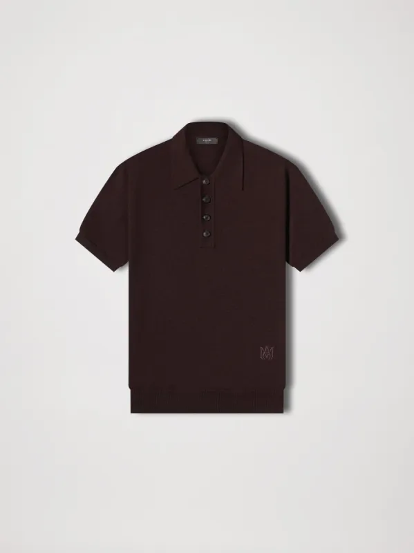 M.A. EMBROIDERED POLO - BROWN sold by AMIRI