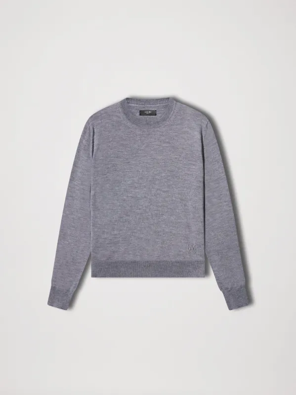M.A. EMBROIDERED CREW - GREY made by AMIRI