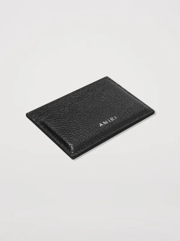 ICONIC EMBOSSED LEATHER CARD HOLDER - BLACK sold by AMIRI
