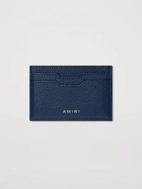 ICONIC EMBOSSED LEATHER CARD HOLDER - NAVY sold by AMIRI