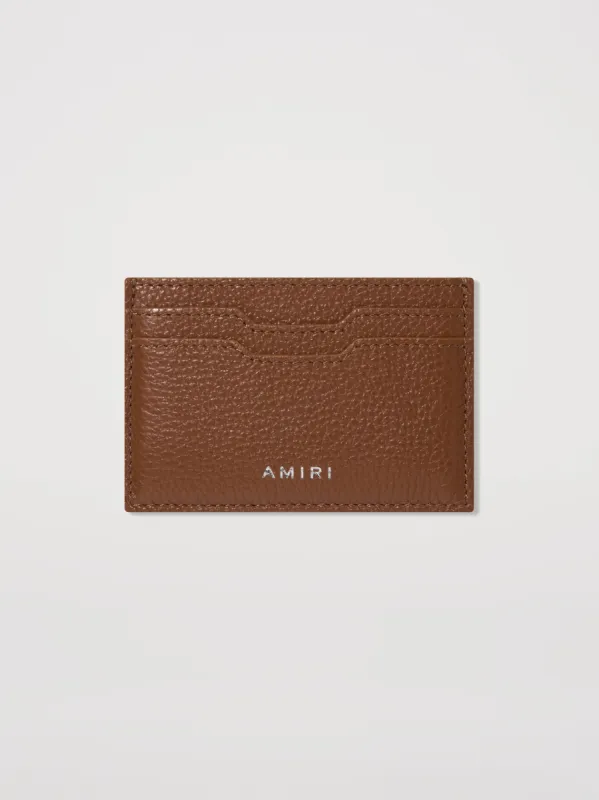 ICONIC EMBOSSED LEATHER CARD HOLDER - Brown sold by AMIRI