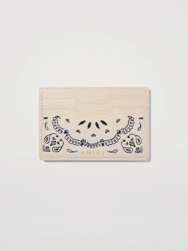 BANDANA PEBBLED CARD HOLDER - ALABASTER made by AMIRI
