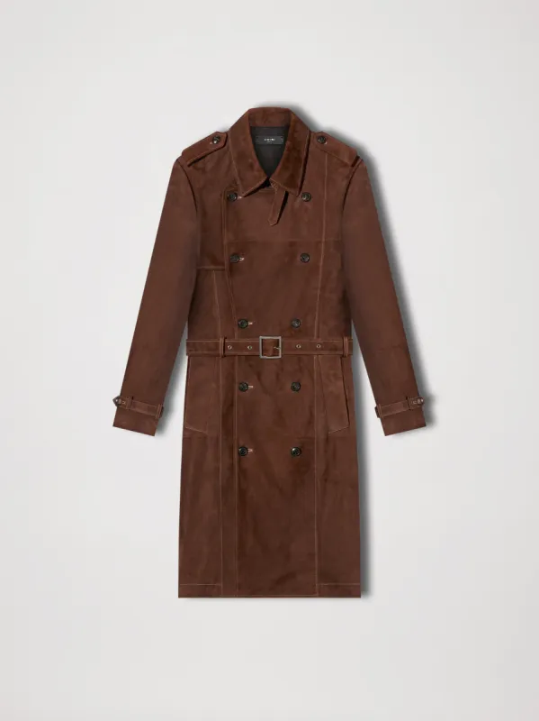 AMIRI SUEDE TRENCH COAT - DARK BROWN made by AMIRI
