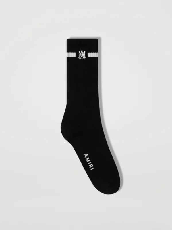 M.A. MICRO LOGO SOCKS - BLACK sold by AMIRI