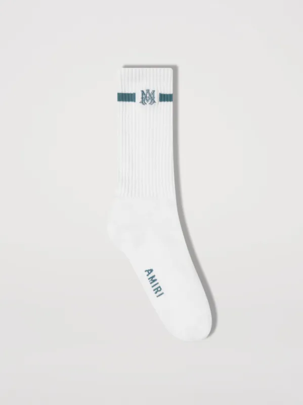 M.A. MICRO LOGO SOCKS - BLUE sold by AMIRI